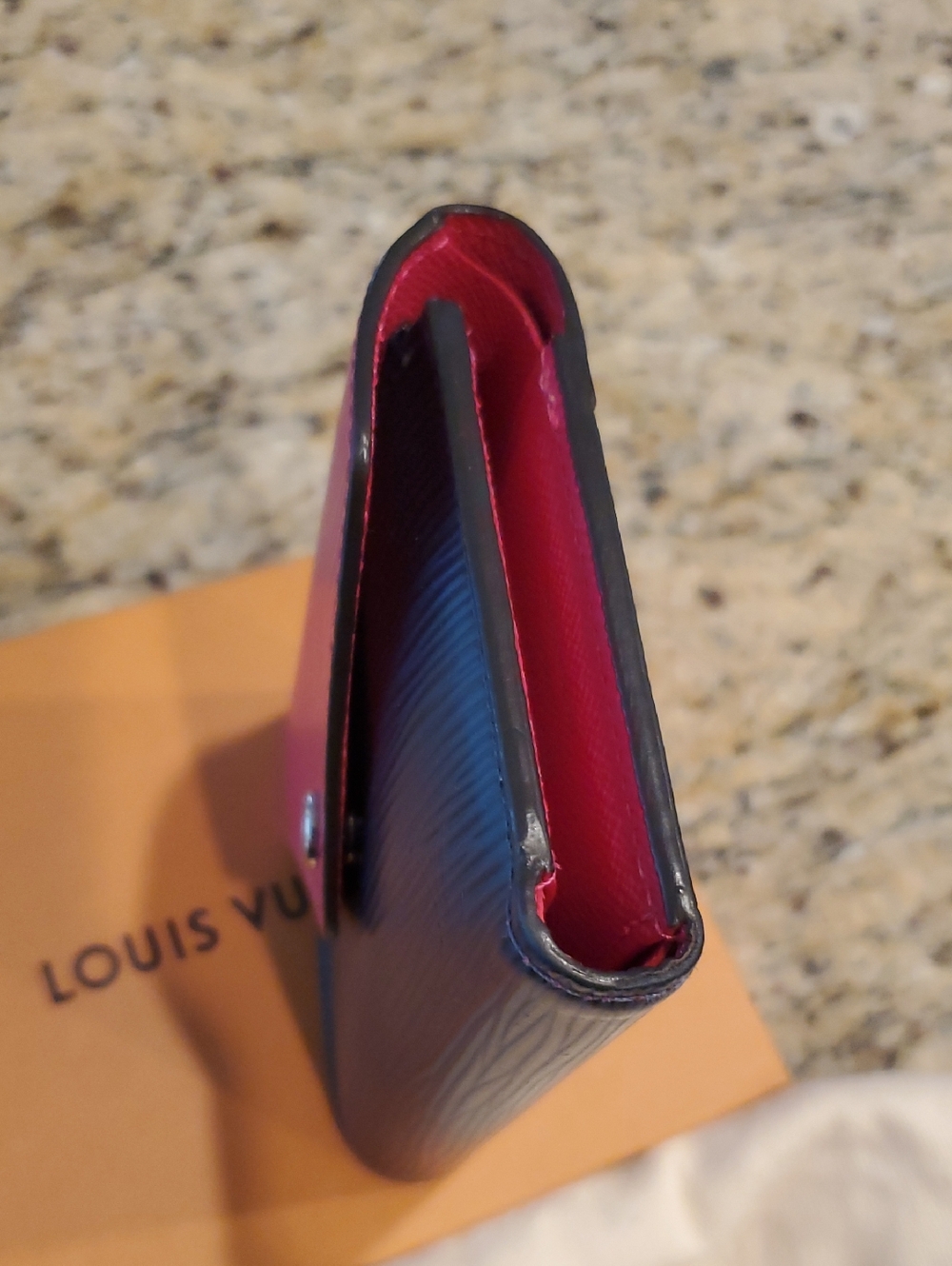 Louis Vuitton Epi Compact Victorine Wallet in Indigo / Hot Pink ... Excellent - Picture 4 of 13